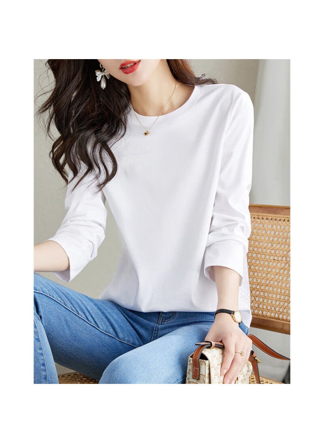 dme Demana Spring And Autumn Relaxed Fit Contrasting Color Long-sleeve T-shirt For Women, Cute Patchwork Embroidery Fitted Women's T-shirt - Image 3