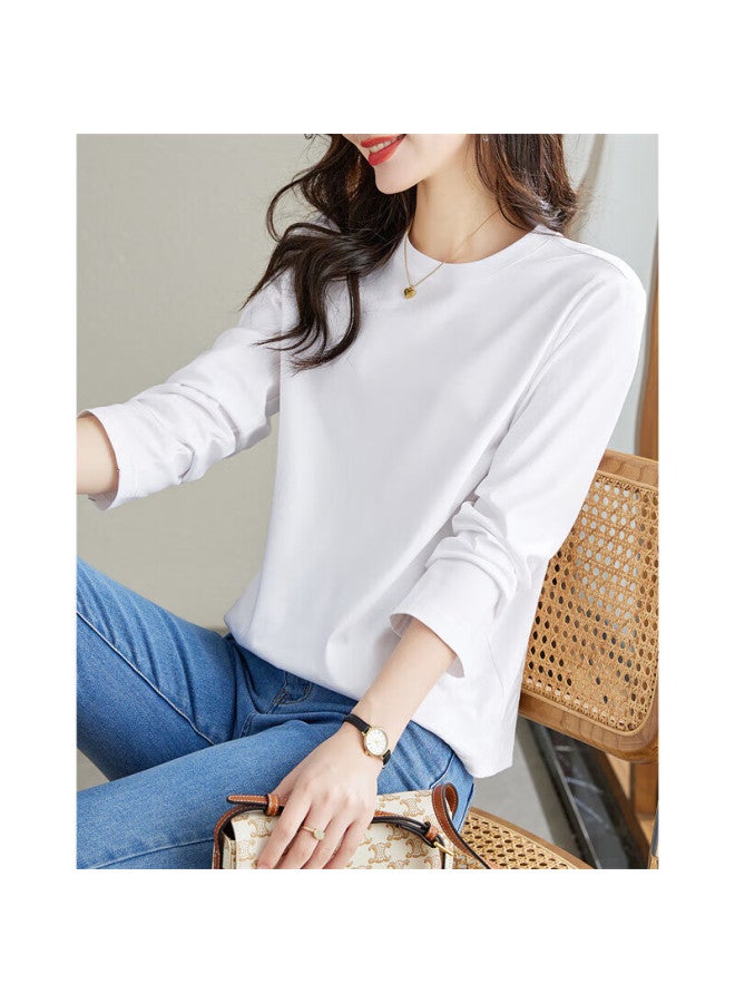 dme Demana Spring And Autumn Relaxed Fit Contrasting Color Long-sleeve T-shirt For Women, Cute Patchwork Embroidery Fitted Women's T-shirt - Image 2