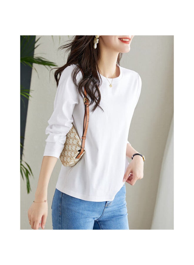 dme Demana Spring And Autumn Relaxed Fit Contrasting Color Long-sleeve T-shirt For Women, Cute Patchwork Embroidery Fitted Women's T-shirt - Image 5