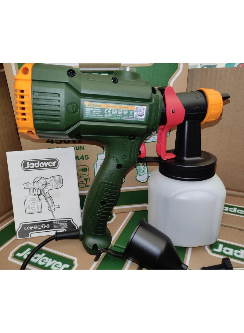 Jadever Paint Spray Gun,Capacity 450 Watts,Capacity 0.8 Litres - Image 3