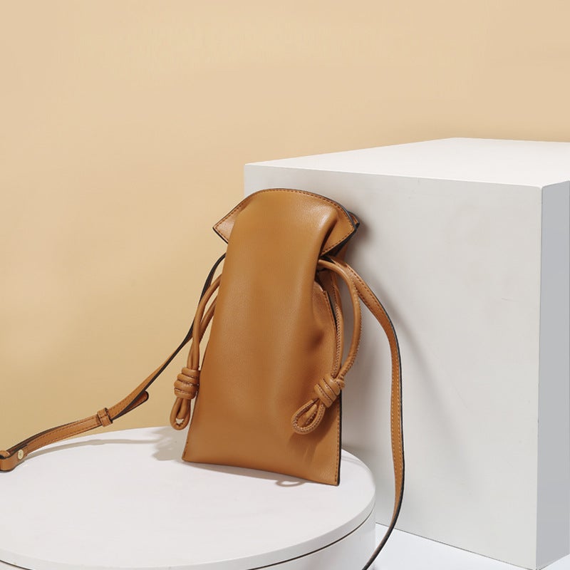 Mobile Phone Bag For Women, Cross-Body Small Bag, Korean Style New Summer Simple Lucky Bag Bag, Mini Portable Genuine Leather Women'S Bag, Small Square Bag - Image 3