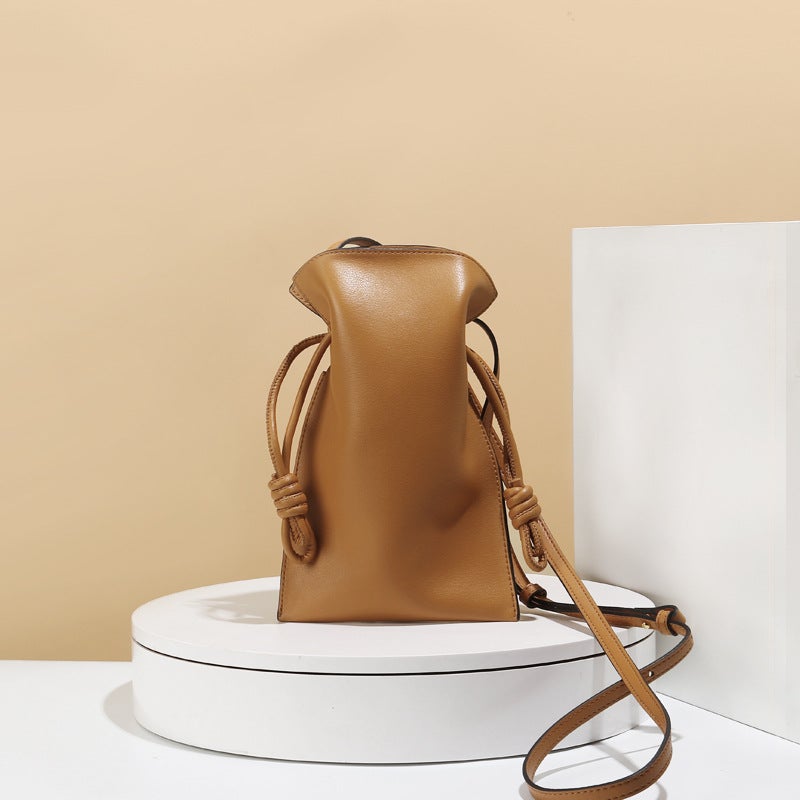 Mobile Phone Bag For Women, Cross-Body Small Bag, Korean Style New Summer Simple Lucky Bag Bag, Mini Portable Genuine Leather Women'S Bag, Small Square Bag - Image 2