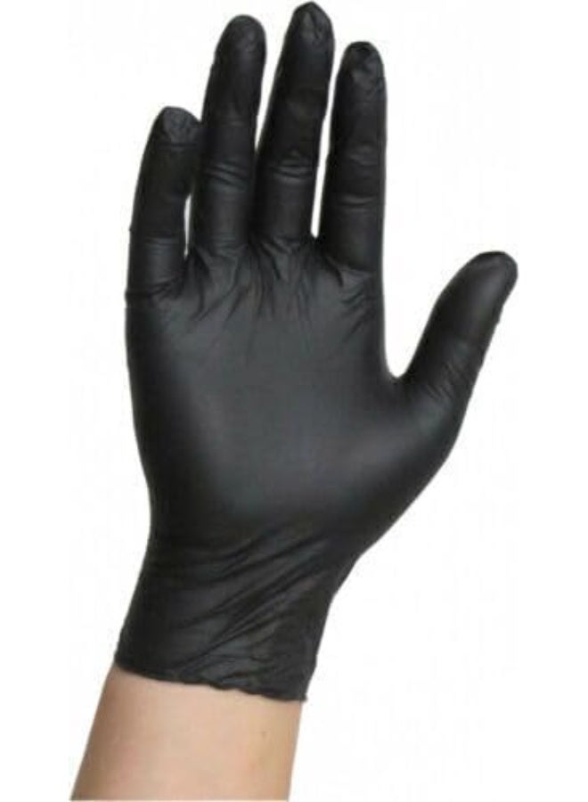 Premium Black Nitrile Gloves - Multi-Purpose Disposable Hand Protection for Kitchen & Home Cleaning - Powder-Free & Latex-Free - Food Safe & Durable - Pack of 100 - Black