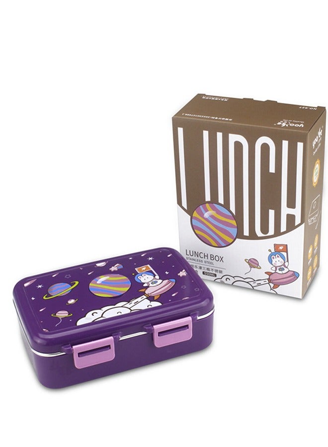 CityRiya-Long Bento Box Adult Lunch Box Stainless Steel Lunch Box Kids Lunch Containers for Adults/Kids/Toddler 550ML-3 Compartment Bento Lunch Box Microwave & Dishwasher & Freezer Safe - Image 1