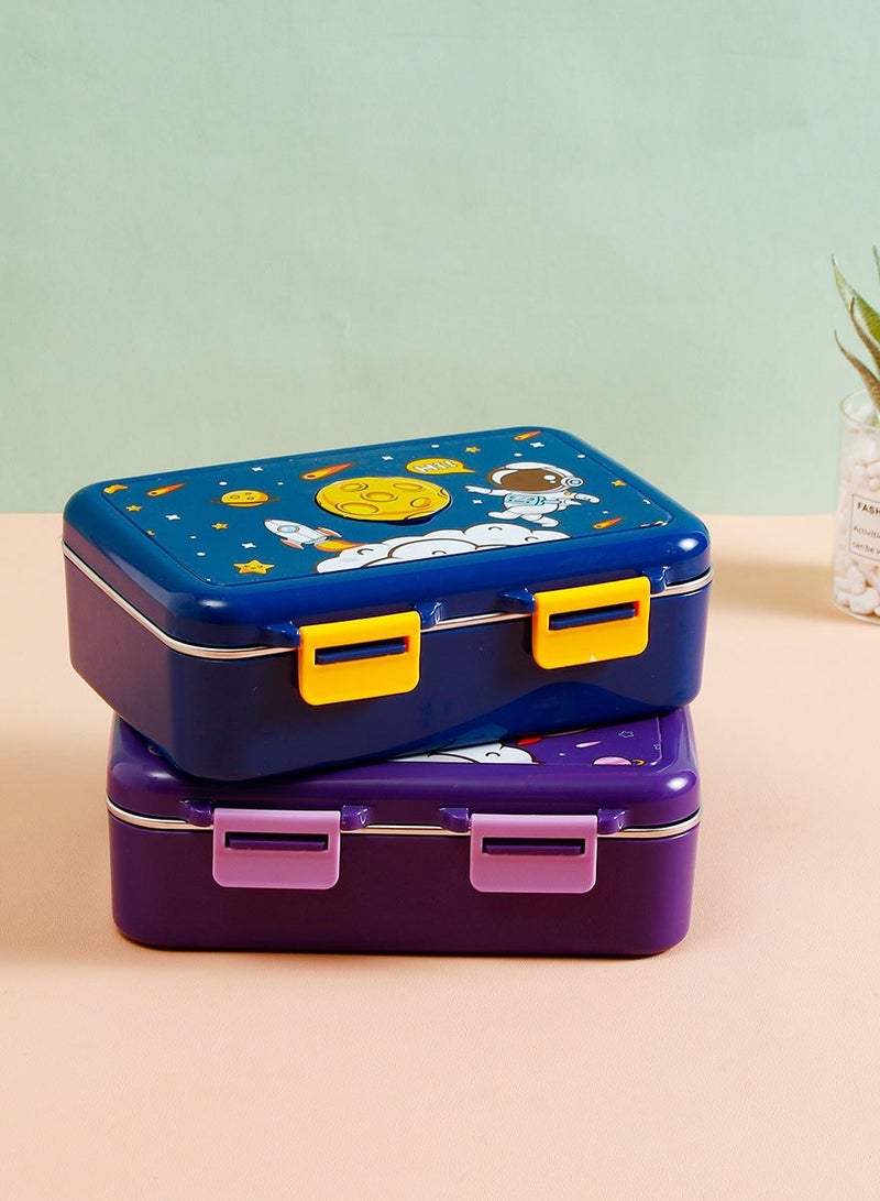 CityRiya-Long Bento Box Adult Lunch Box Stainless Steel Lunch Box Kids Lunch Containers for Adults/Kids/Toddler 550ML-3 Compartment Bento Lunch Box Microwave & Dishwasher & Freezer Safe - Image 3