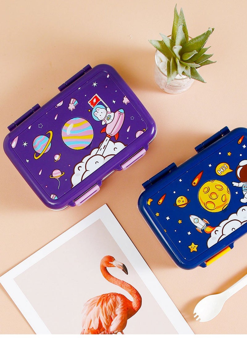 CityRiya-Long Bento Box Adult Lunch Box Stainless Steel Lunch Box Kids Lunch Containers for Adults/Kids/Toddler 550ML-3 Compartment Bento Lunch Box Microwave & Dishwasher & Freezer Safe - Image 2