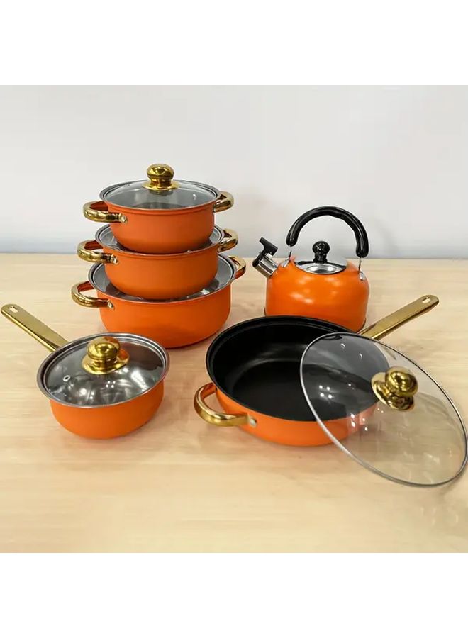 Pink Stainless Steel Nonstick Cookware Set 18pcs Induction Cookware Kit - Image 4