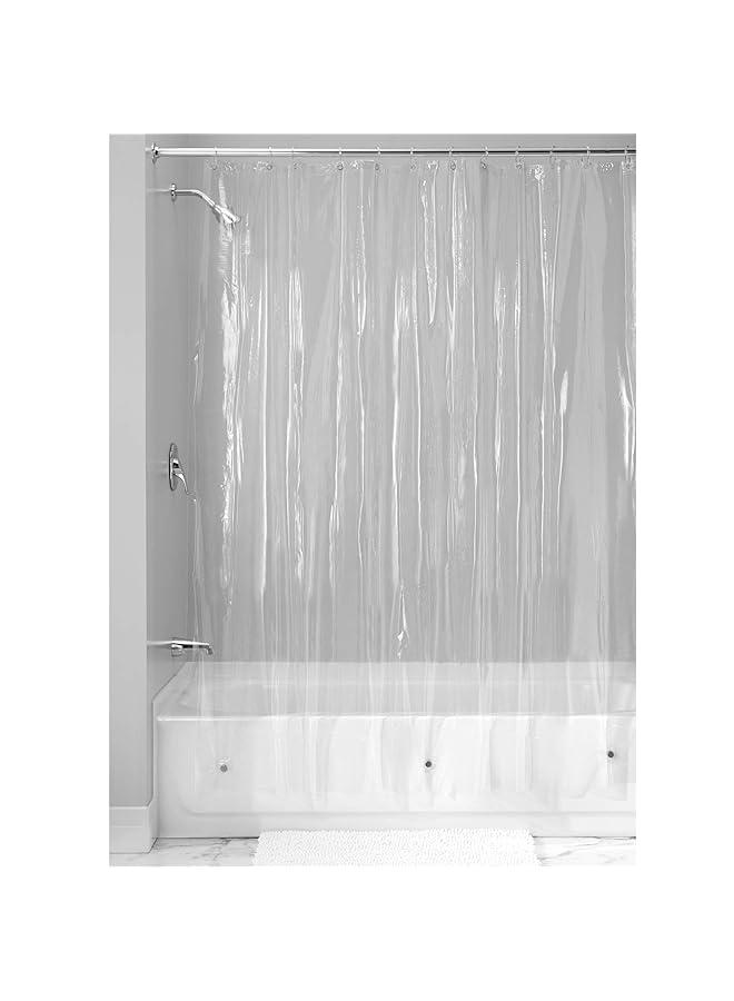 InterDesign Vinyl Long Weighted Shower Curtain Liner 72 Inch X 84 Inch Clear - Image 2