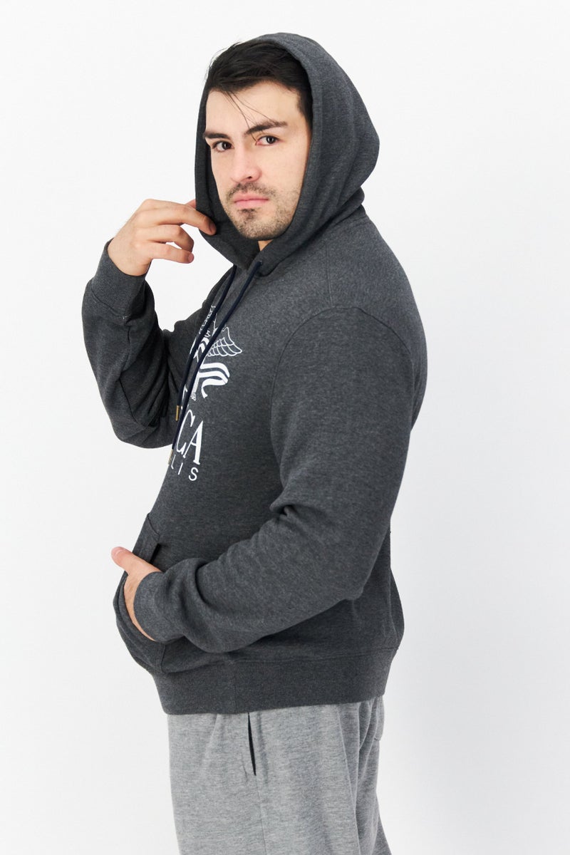 PERRY ELLIS سويت شيرت مع قبعة للرجال، فحم - Image 3