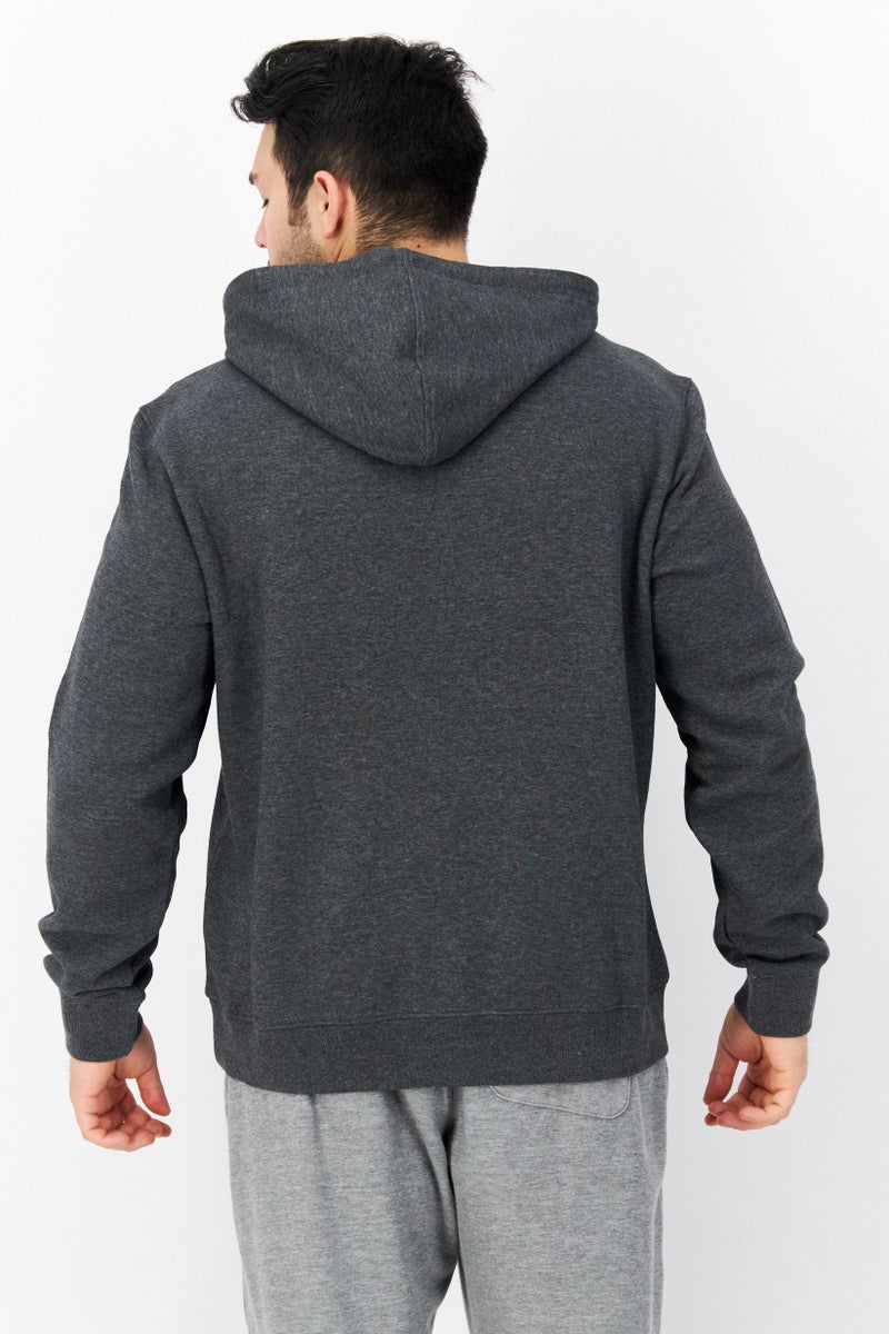 PERRY ELLIS Men Graphic Hooded Sweatshirt, Charcoal - Image 2
