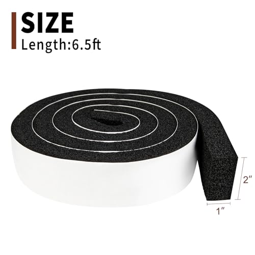 Yotache Open Cell Foam Air Conditioner Weather-Strip Seal Tape 2"x1", Thick Adhesive with High Resilience Foam Cushion Strip, 6.5 Feet Long - Image 4