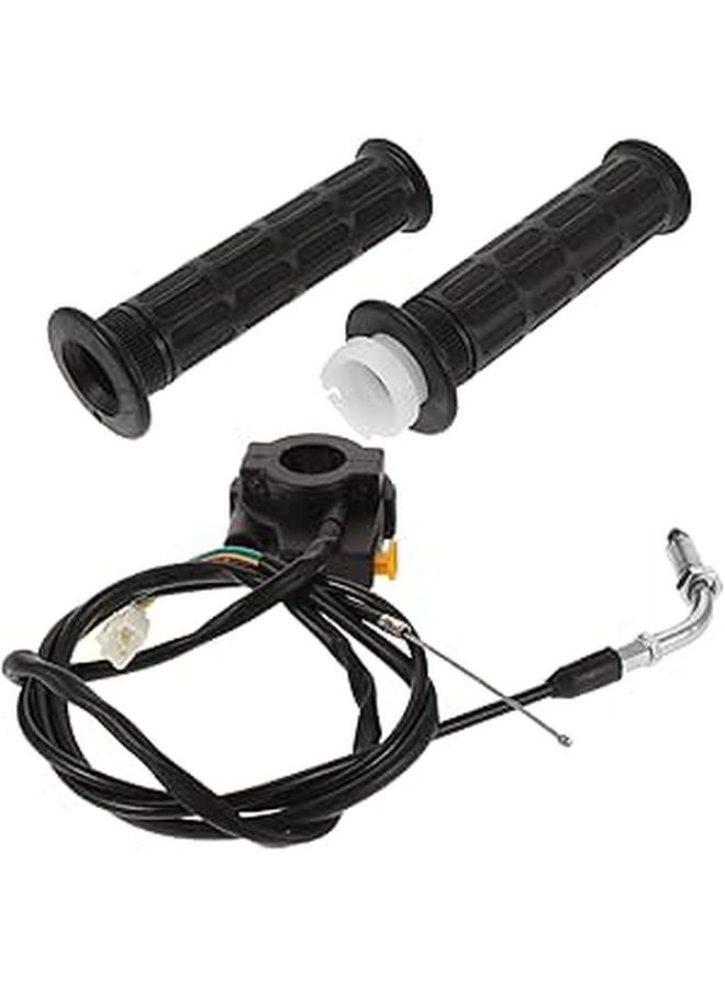 Universal ATV Handlebar Grips Set with Twist Throttle and Cable for 70-110cc Dirt Bikes Electric Start - Image 1