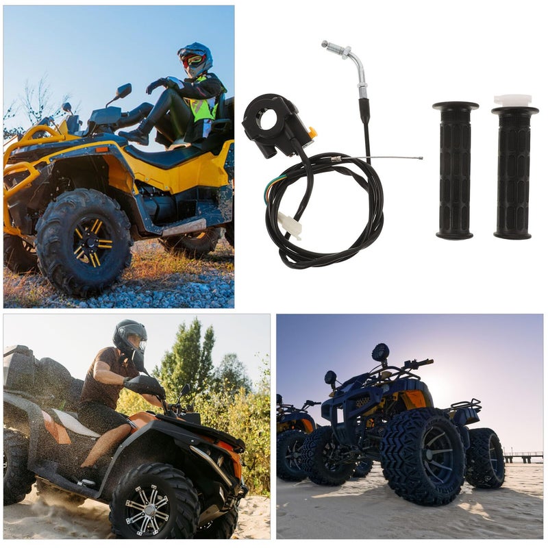 Universal ATV Handlebar Grips Set with Twist Throttle and Cable for 70-110cc Dirt Bikes Electric Start - Image 5
