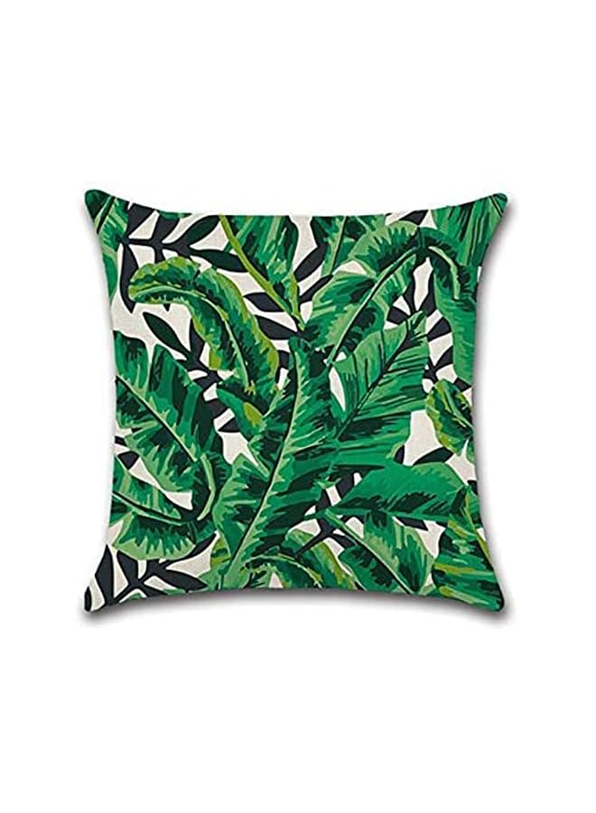 The Bros Throw Pillow Covers Green Cushion Covers Leaf, Tropical linen pillow covers with flamingo, Pack of 4 square jungle throw pillowcase, For sofa, couch, bedroom outdoor cushions 45 cm x 45 cm - Image 5