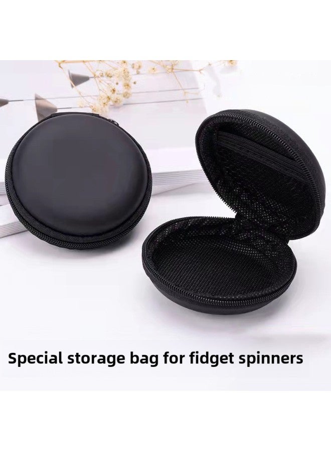 Fingertip Gyro Special Storage Bag Zipper Storage Bag Toy Leather Bag Round Zipper Storage Bag-Color:Black Round Storage Bag (without Net)  - Image 2