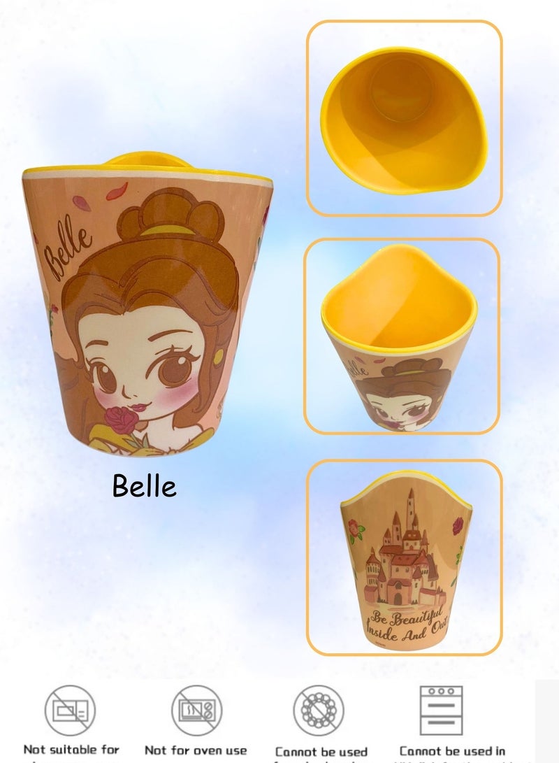 Disney 3Pcs Kids Dinnerware Set Melamine Feeding 3D Bowl,Cups & Spoon For Kids Age 2+ (Belle) - Image 3