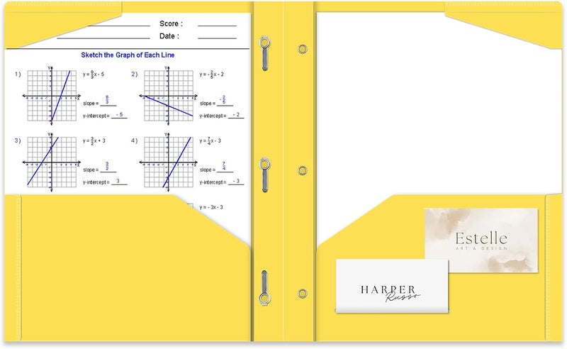 BAOFALI 6 Pack A4 Pocket Plastic Folder 2 Pockets and 3 Prongs 2 Card Slots, Durable, Tear-Resistant Heavy Duty Pocket Folders with Prongs, Colored Prong Folders for Schoolwork & Officer - Image 2