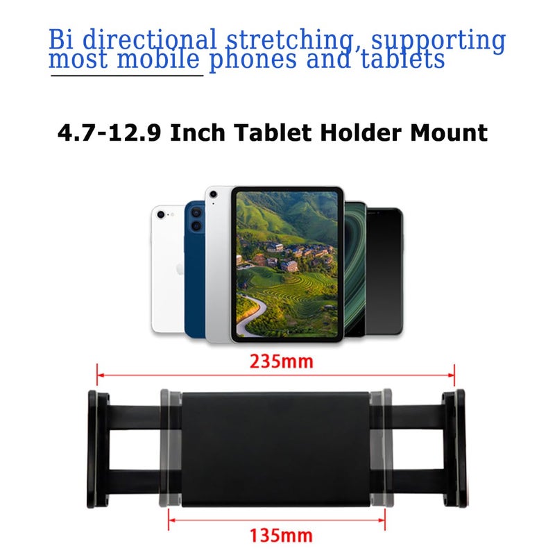 Amanely Drone Tablet Mount Holder - Universal Adjustable 4.7-12.9" Bracket Compatible with Dji Mavic 2/Zoom/Pro Mini 2/2S/SE, Air 2/2S, Pro/Spark/ZINO Controllers, Extended Control Phone Clip with Lanyard - Image 5