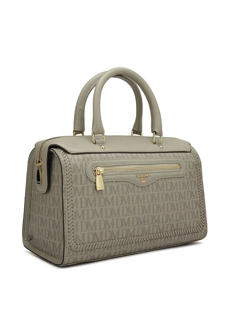 Da Milano Genuine Leather Grey Satchel Bag