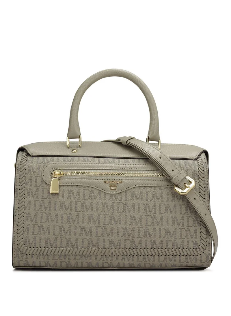 Genuine Leather Grey Satchel Bag