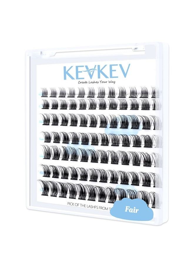 KevKev Lash Clusters 84 Pcs Cluster Lashes Eyelash Clusters DIY Cluster Eyelash Extensions Individual Lashes Thin Band & Soft (Fair,C-8-16mix)  - Image 1