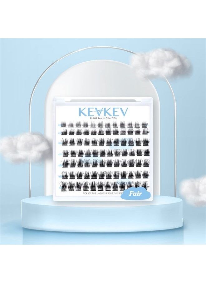 Lash Clusters 84 Pcs Cluster Lashes Eyelash Clusters DIY Cluster Eyelash Extensions Individual Lashes Thin Band & Soft (Fair,C-8-16mix)