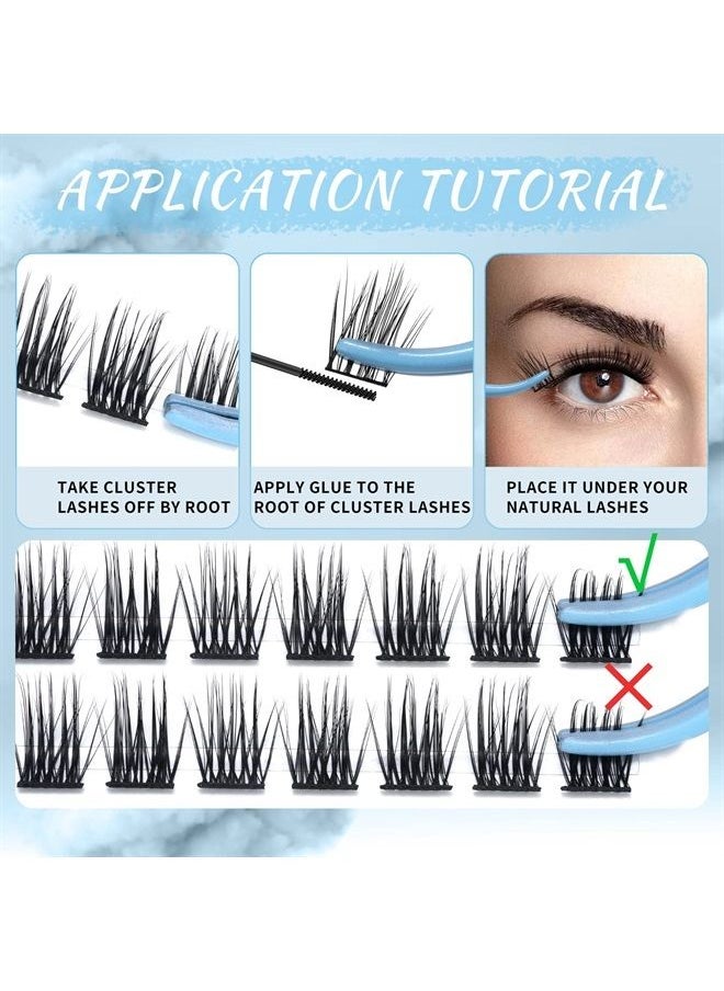 KevKev Lash Clusters 84 Pcs Cluster Lashes Eyelash Clusters DIY Cluster Eyelash Extensions Individual Lashes Thin Band & Soft (Fair,C-8-16mix)  - Image 5