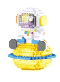 LELE BROTHER 433-Piece Astronaut Stacking Blocks with LED Light Mini Building Set, Planet Astronaut Mini Blocks Set DIY Bricks Toy, Early Intelligent Brick Construction Series Toys for Children 6+ Years  - Image 1