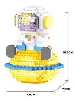 LELE BROTHER 433-Piece Astronaut Stacking Blocks with LED Light Mini Building Set, Planet Astronaut Mini Blocks Set DIY Bricks Toy, Early Intelligent Brick Construction Series Toys for Children 6+ Years  - Image 2