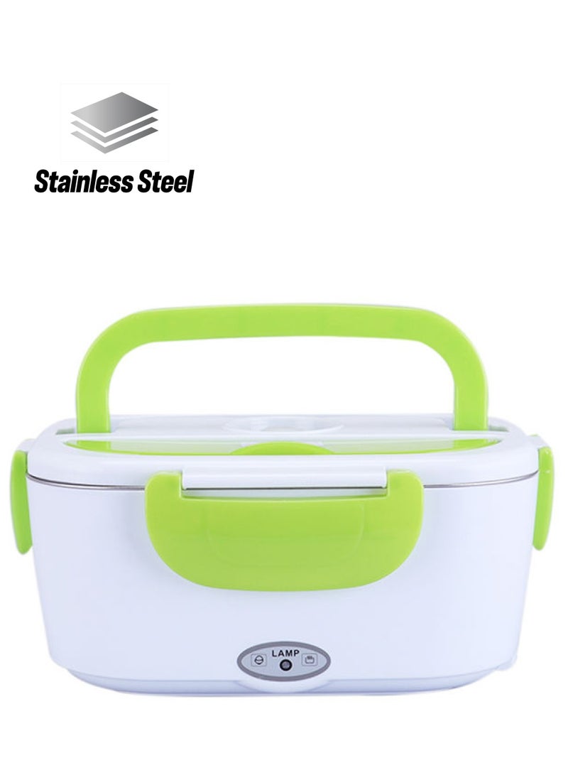 NIBEMINENT Portable Electric Heating Lunch Box Container Green/White 238 x 170 108mm 