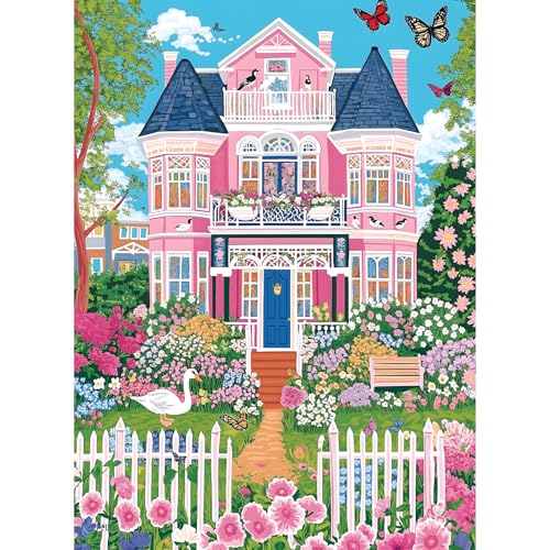 Nitktaia Puzzles for Adults 500 PiecesBeautiful Manor Puzzle for Adults 500 PiecesSpring Garden House Jigsaw Puzzles for Seniors Perfect for Game Nights Giving Puzzles205x15 in - Image 1