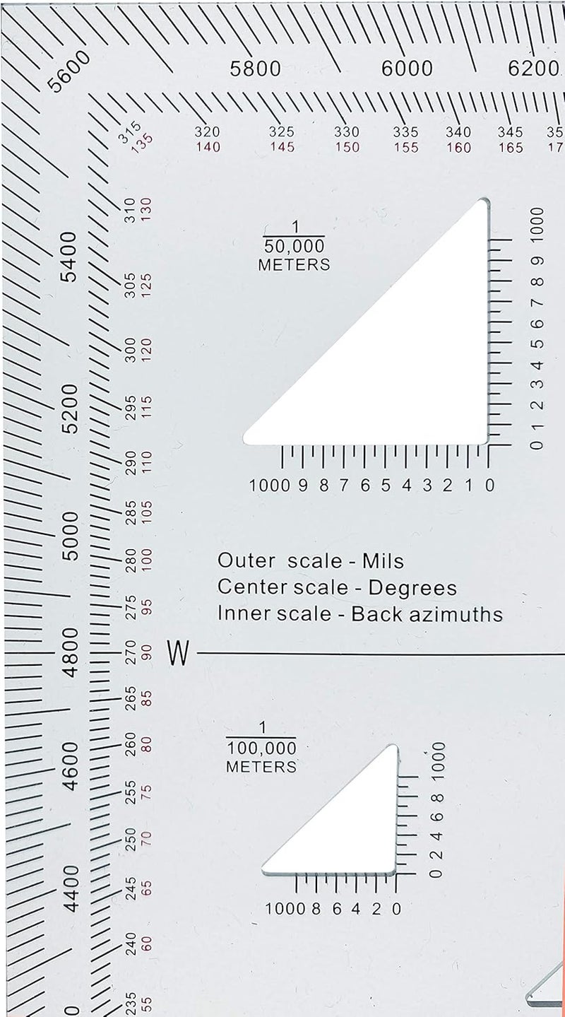Gotical Military UTM/MGRS Coordinate Scale Map Reading and Land Navigation Topographical Map Scale, Protractor and Grid Coordinate Reader Pairs with Compass and Pace Counter Beads - Image 4