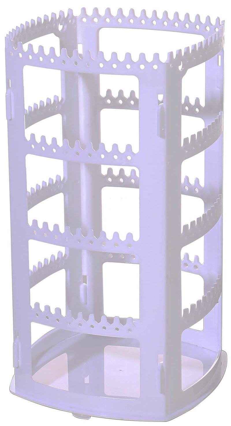 Sooyee White Earring Organizer 360 Rotating Earring Holder 4 Tiers Jewelry Rack Display Classic Stand 156 Holes and 160 Grooves for Necklaces Earrings Piercings - Image 2