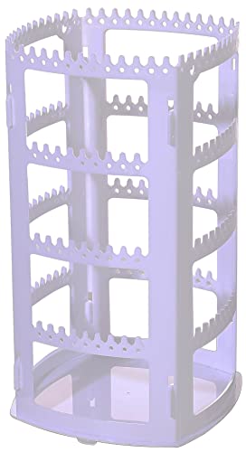 Sooyee White Earring Organizer 360 Rotating Earring Holder 4 Tiers Jewelry Rack Display Classic Stand 156 Holes and 160 Grooves for Necklaces Earrings Piercings - Image 1