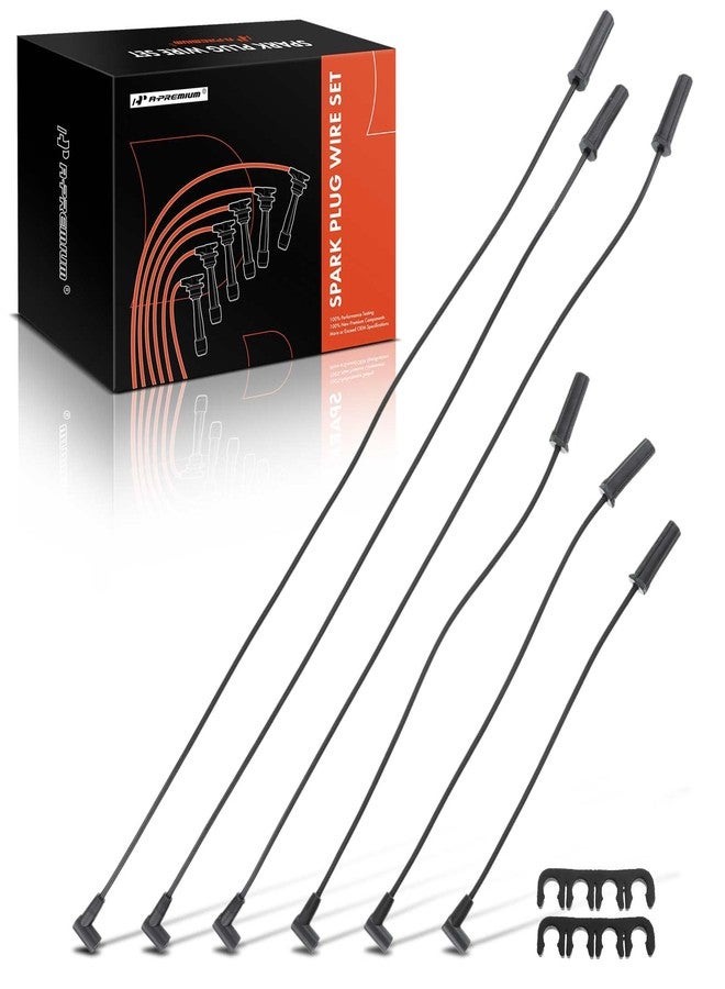 A-Premium Spark Plug Wire Set Compatible with Buick Regal Century Riviera Chevrolet Lumina APV Oldsmobile 88 98 Silhouette Pontiac Bonneville 6-PC Set - Image 1