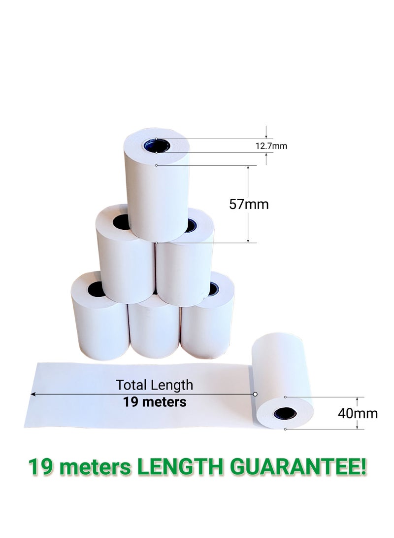 Abulhoul Printing Press LLC ABULHOUL Thermal POS Receipt Paper Roll 57x40mm 100pcs Roll Thermal Receipt Cash Register Roll Compatible with PDQ POS EPOS EFTPOS Credit Card Machine Verifone Barclays Ingenico iCT200 iCT220 iCT250 i - Image 2