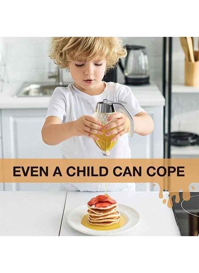 Arabest - Honey Dispenser No Drip Plastic,Maple Syrup Dispenser Plastic,Comb Shaped Honey Pot,Honey Jar with Stand and Bee Decor - Image 1