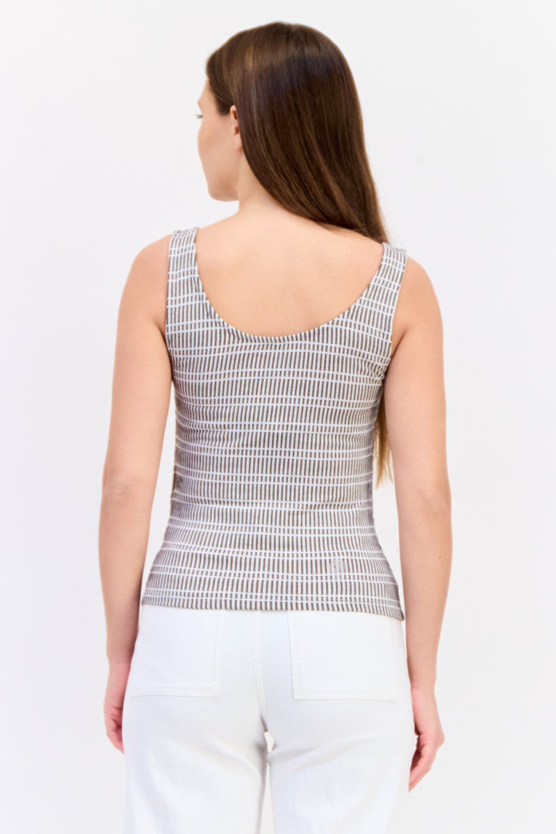 ONLY Women Scoop Neck Sleeveless Textured Tank Top, Multicolor - Image 3