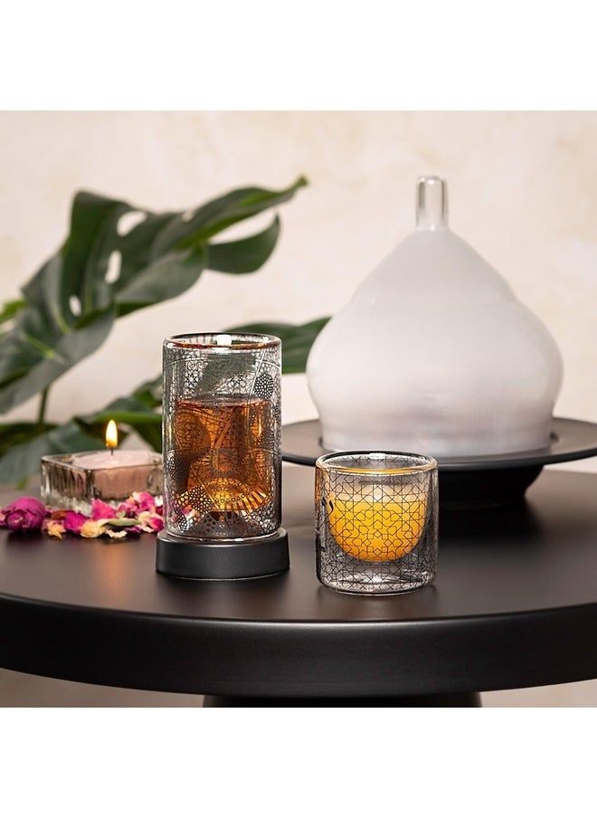 Dallaty - Dallaty glass with black patterns Tea and coffee cups set 18 pcs - Image 1