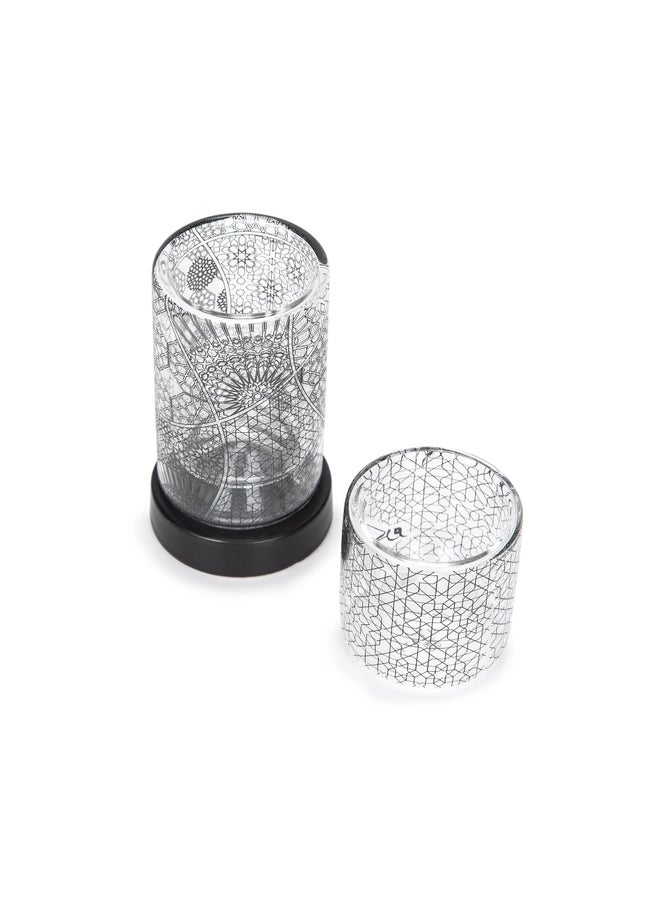 Dallaty - Dallaty glass with black patterns Tea and coffee cups set 18 pcs - Image 1