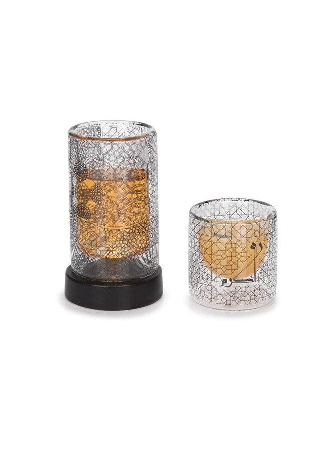 Dallaty - Dallaty glass with black patterns Tea and coffee cups set 18 pcs - Image 1