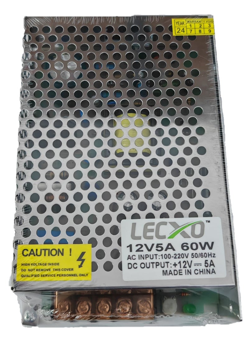 Lecxo Metal Power Supply 12V 5A Lecxo, 220-240V AC to DC Power Supply  - Image 5