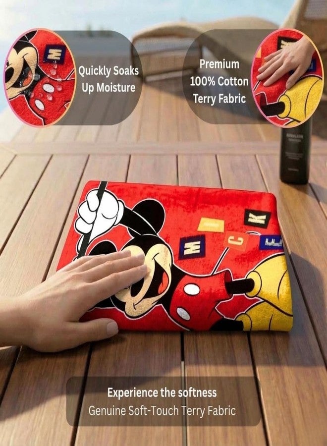 Athom Trendz Athom Living Marvel Spider Man and Mickey Mouse 2 Piece 350 GSM Cotton Bath Towel Set - Multicolour - Image 4