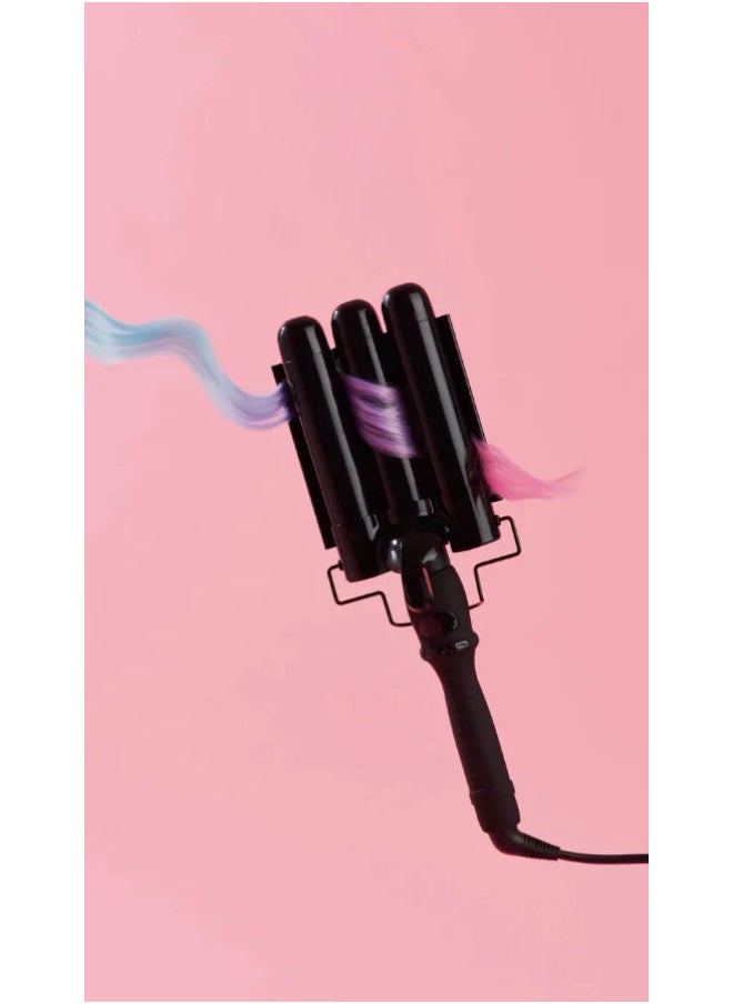 SHOPI 3 Barrel Curling Iron Wand Hair curler hair wave hair iron Ceramic Tourmaline Triple Barrels, Dual Voltage Crimp  - Image 1