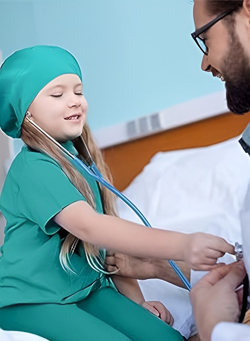 Doctor Costume Kit for Kids Pretend Play Playset,Nurse Suit Uniform with Stethoscope Sphygmomanometer Scissors Accessories,Doctor Costume Outfit Set for Role-playing, Themed Parties - Image 4