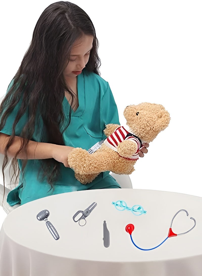 Doctor Costume Kit for Kids Pretend Play Playset,Nurse Suit Uniform with Stethoscope Sphygmomanometer Scissors Accessories,Doctor Costume Outfit Set for Role-playing, Themed Parties - Image 5