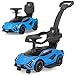 OLAKIDS 3 in 1 Ride on Push Car Licensed Lamborghini SIAN Baby Sliding with Parent Control Handle Universal Wheels Guardrails Toddlers Walking Toy with Music Under Seat Storage Blue - Image 2