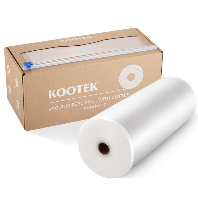 11 X 150 VACUUM SEALER BAGS ROLL FOR FOOD WITH CUTTER DISPENSER COMMERCIAL GRADE VACUUM SEAL BAGS BPA FREE CUSTOMIZED SIZE FOOD BAGS FOR STORAGE MEAL PREP AND SOUS VIDE