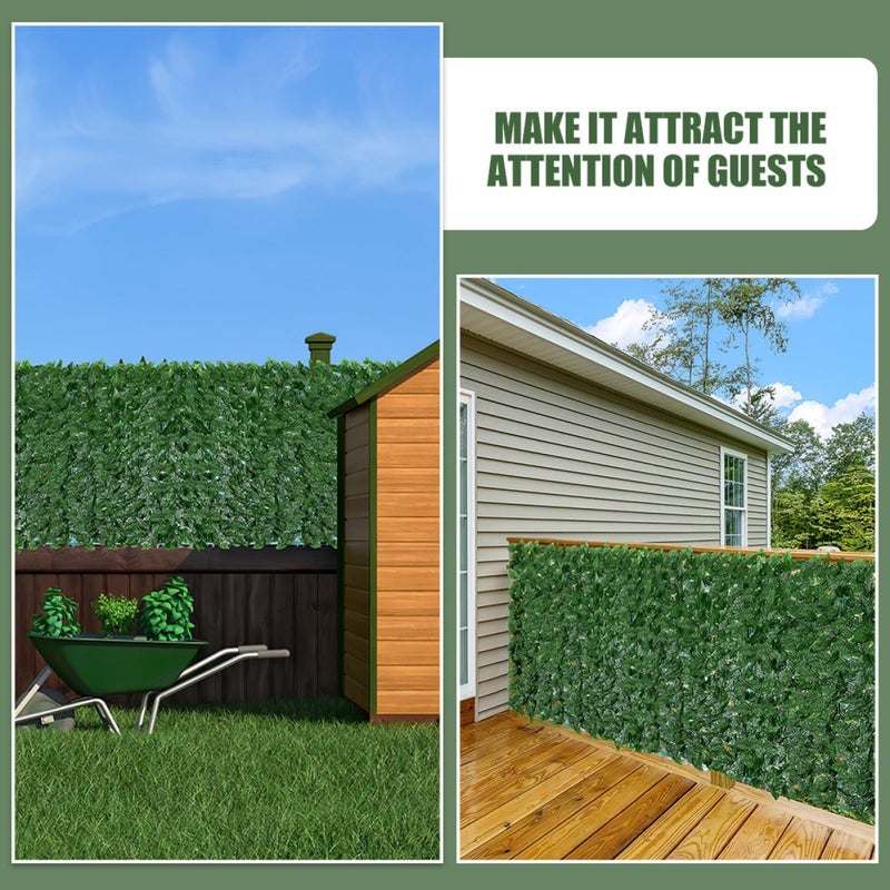 Artificial Trellis Fence Panel with Lifelike Green Leaf Wall, 0.5m X Decorative Plant Screen for Outdoor Garden, Balcony, and Patio Privacy Protection - Image 4