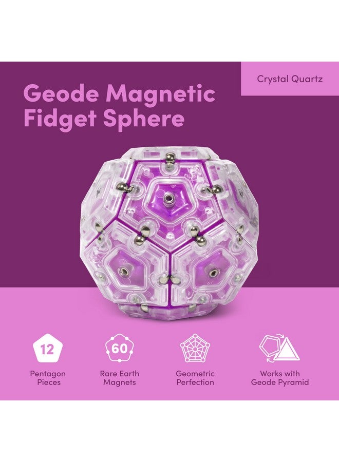 Speks Geode Sphere Magnetic Fidget Toy For Adults Quiet Adult Sensory Toy For Stress Relief & Anxiety Office Desk Adhd Tool Stocking Stuffer & Top Gadget Gift Idea Quartz 12Piece Set - Image 2